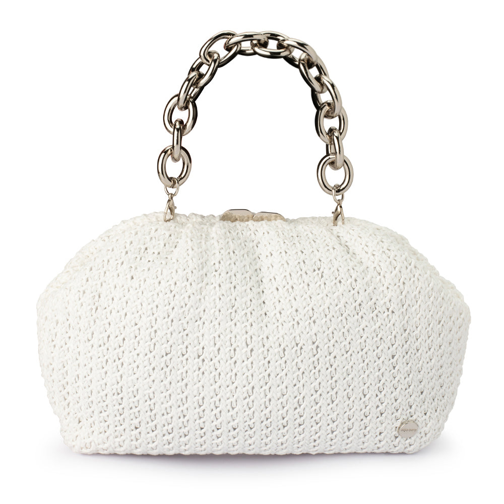 Vivian Soft Gathered Clutch in White Vivian Soft Gathered Clutch in White
