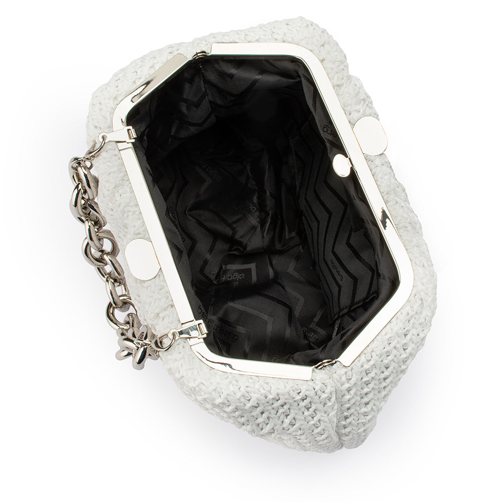 Vivian Soft Gathered Clutch in White Vivian Soft Gathered Clutch in White