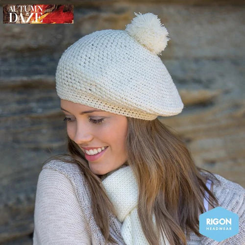 Parisian Crocheted Beret in Cream Parisian Crocheted Beret in Cream