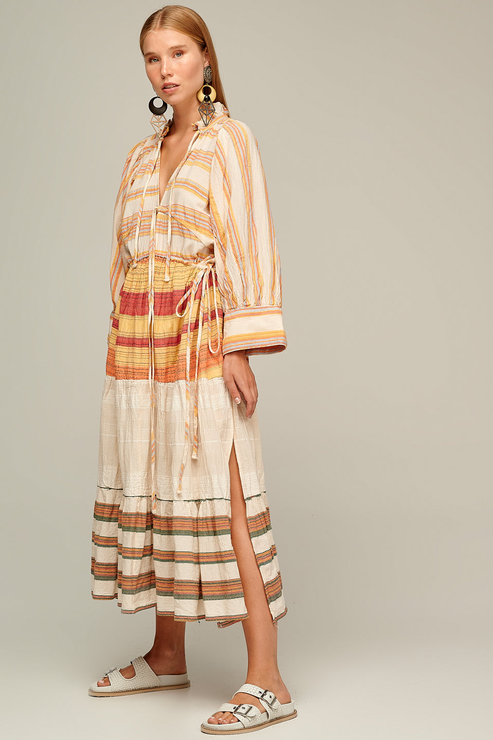 Zakar Tie Maxi Dress - One Colour 1121 Zakar Tie Maxi Dress - One Colour 1121