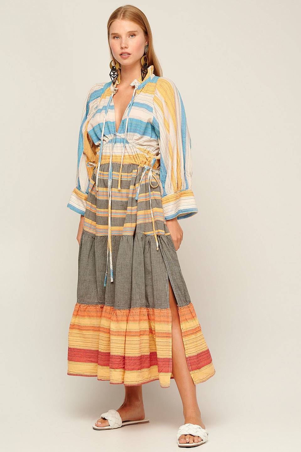 Zakar Tie Maxi Dress - One Colour 1139 Zakar Tie Maxi Dress - One Colour 1139