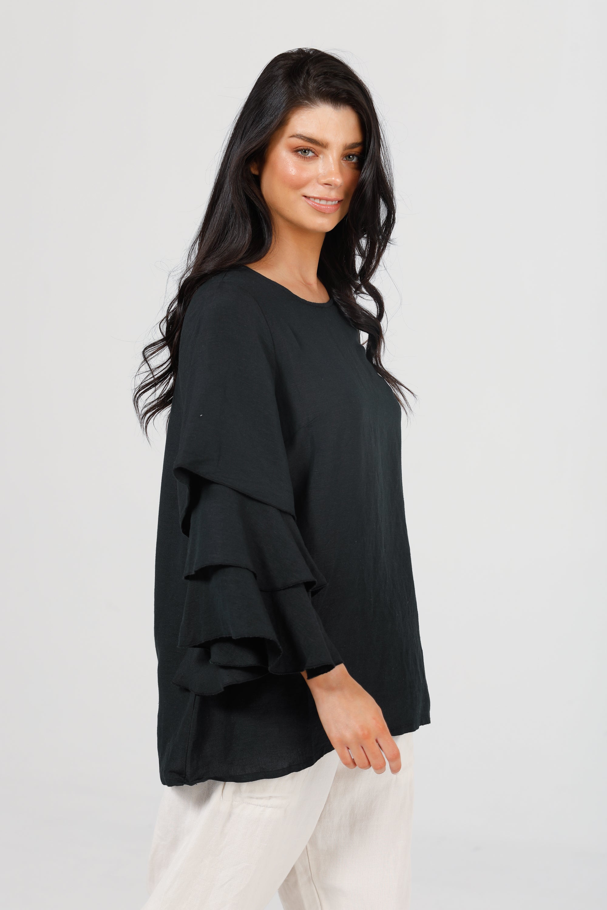 Rimini Frill Top in Black Rimini Frill Top in Black