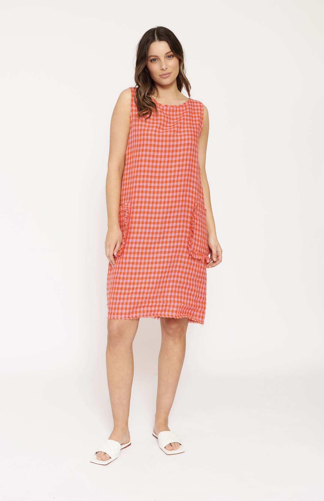 Sienna Dress in Blush Gingham Sienna Dress in Blush Gingham