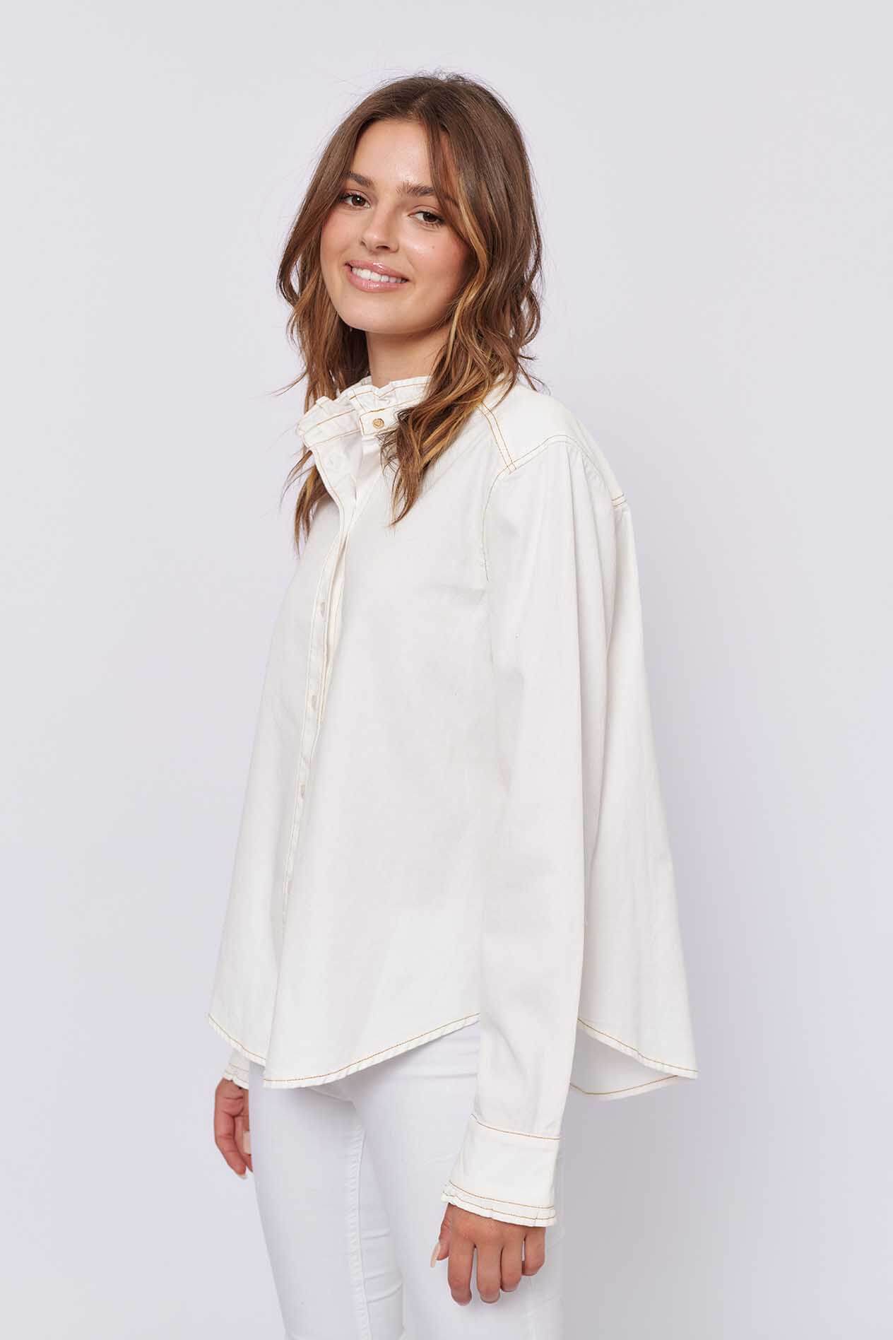 Belissima Shirt in White Denim Belissima Shirt in White Denim