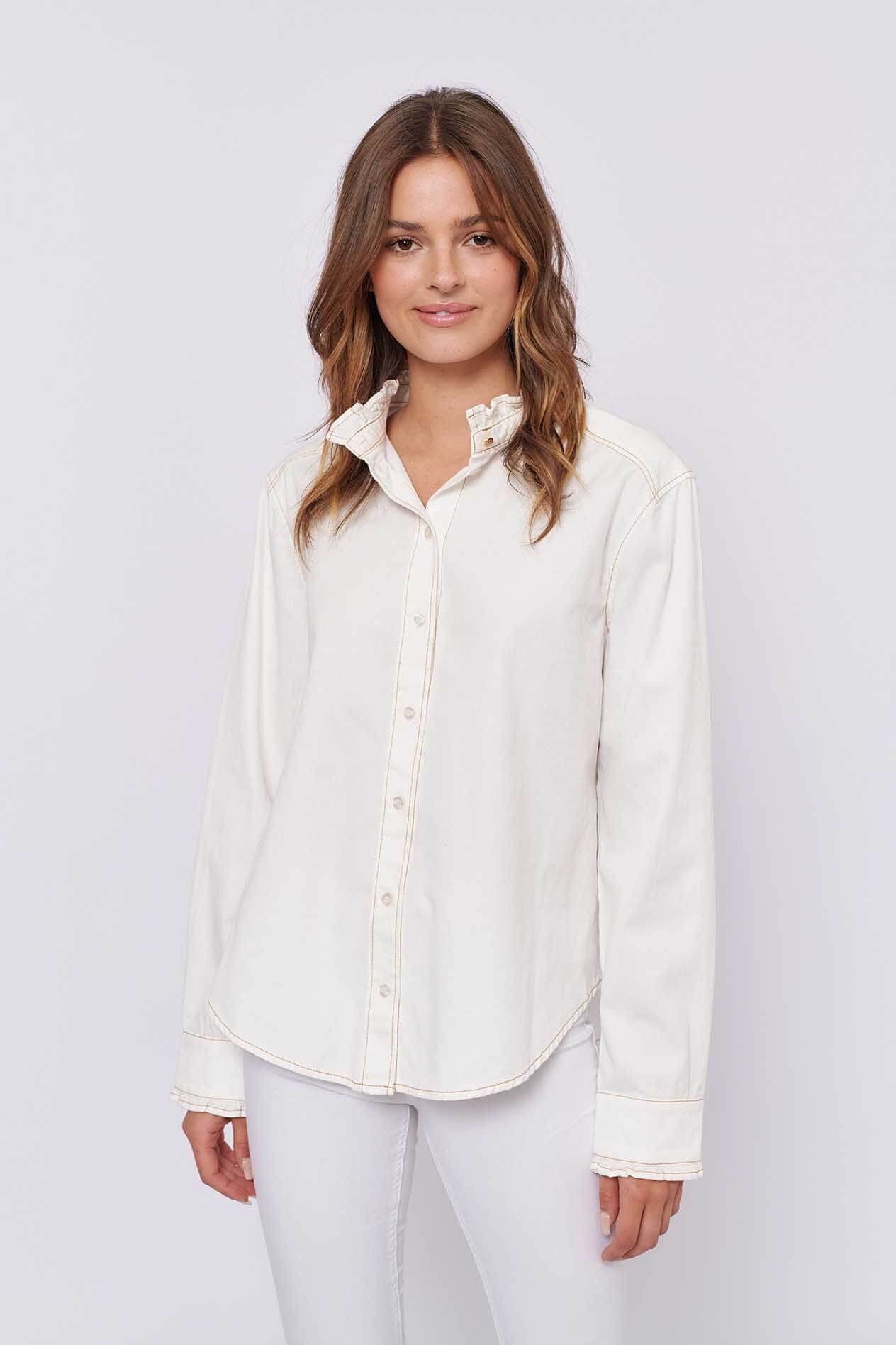 Belissima Shirt in White Denim Belissima Shirt in White Denim