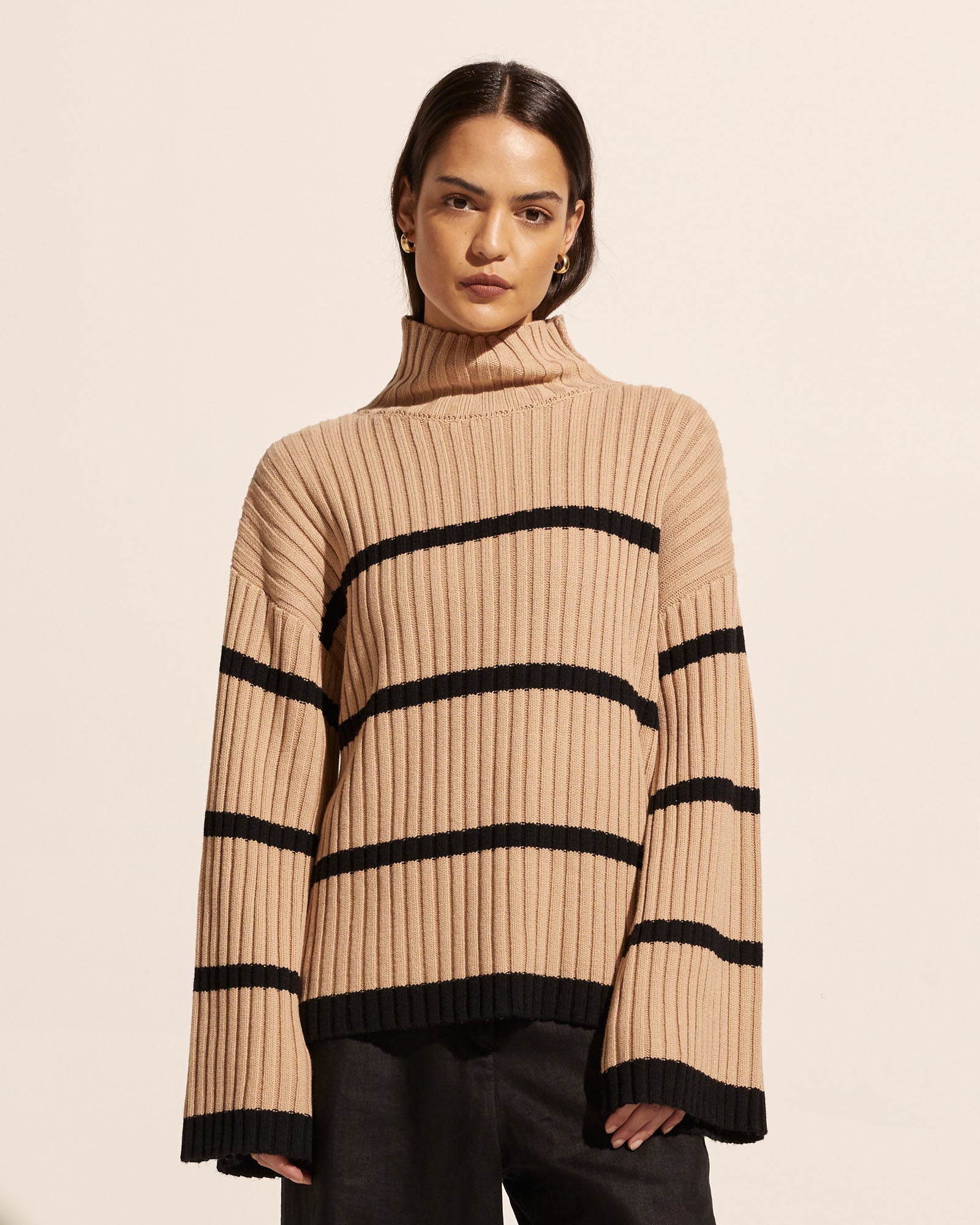 Privy Knit in Camel/Black Privy Knit in Camel/Black