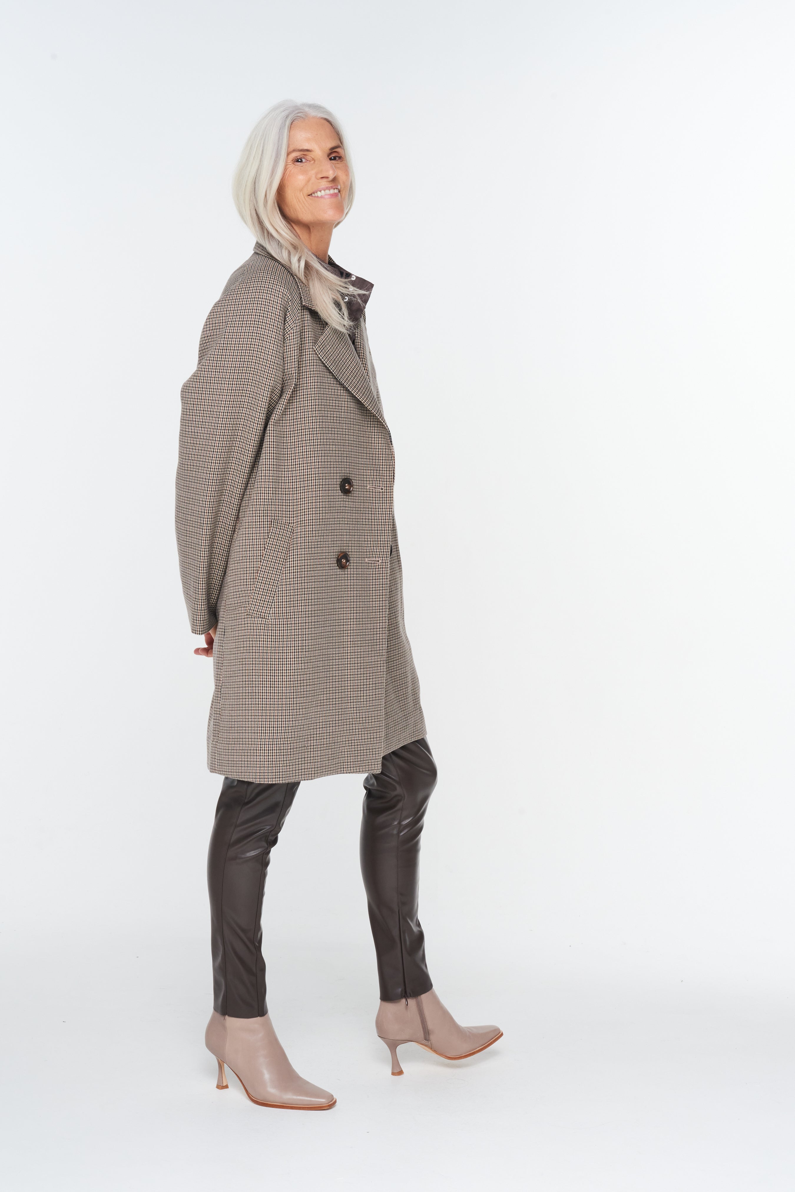 Lever Jacket in Puppy Tooth Check Lever Jacket in Puppy Tooth Check