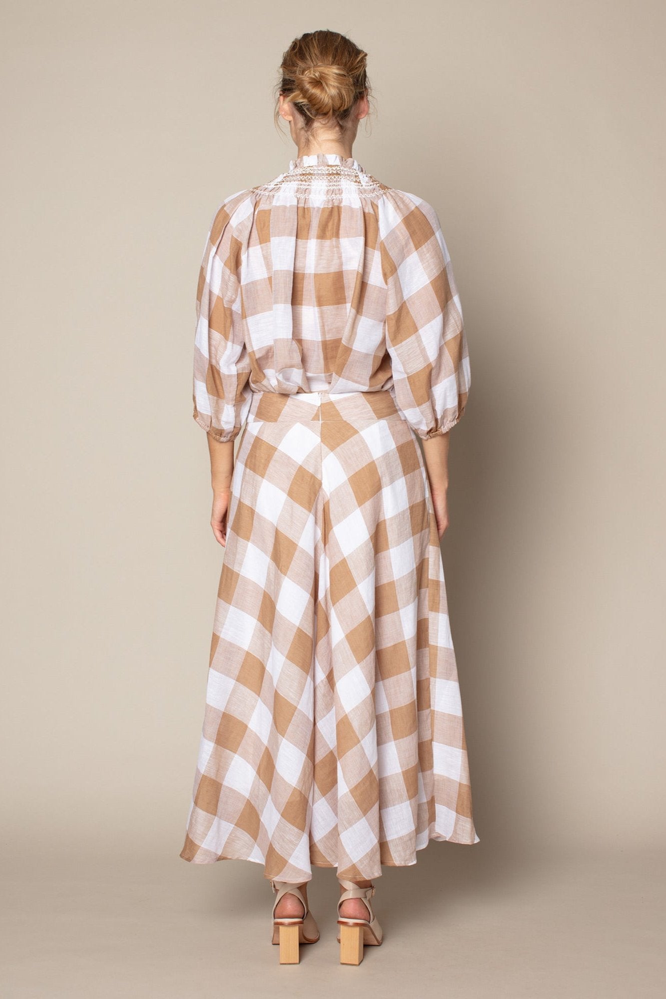 Echelon Skirt in Caramello Check Echelon Skirt in Caramello Check
