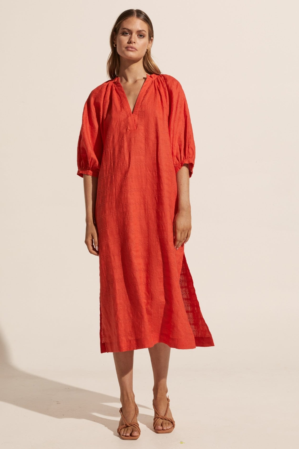 Motto Dress in Flame Embroidery Motto Dress in Flame Embroidery